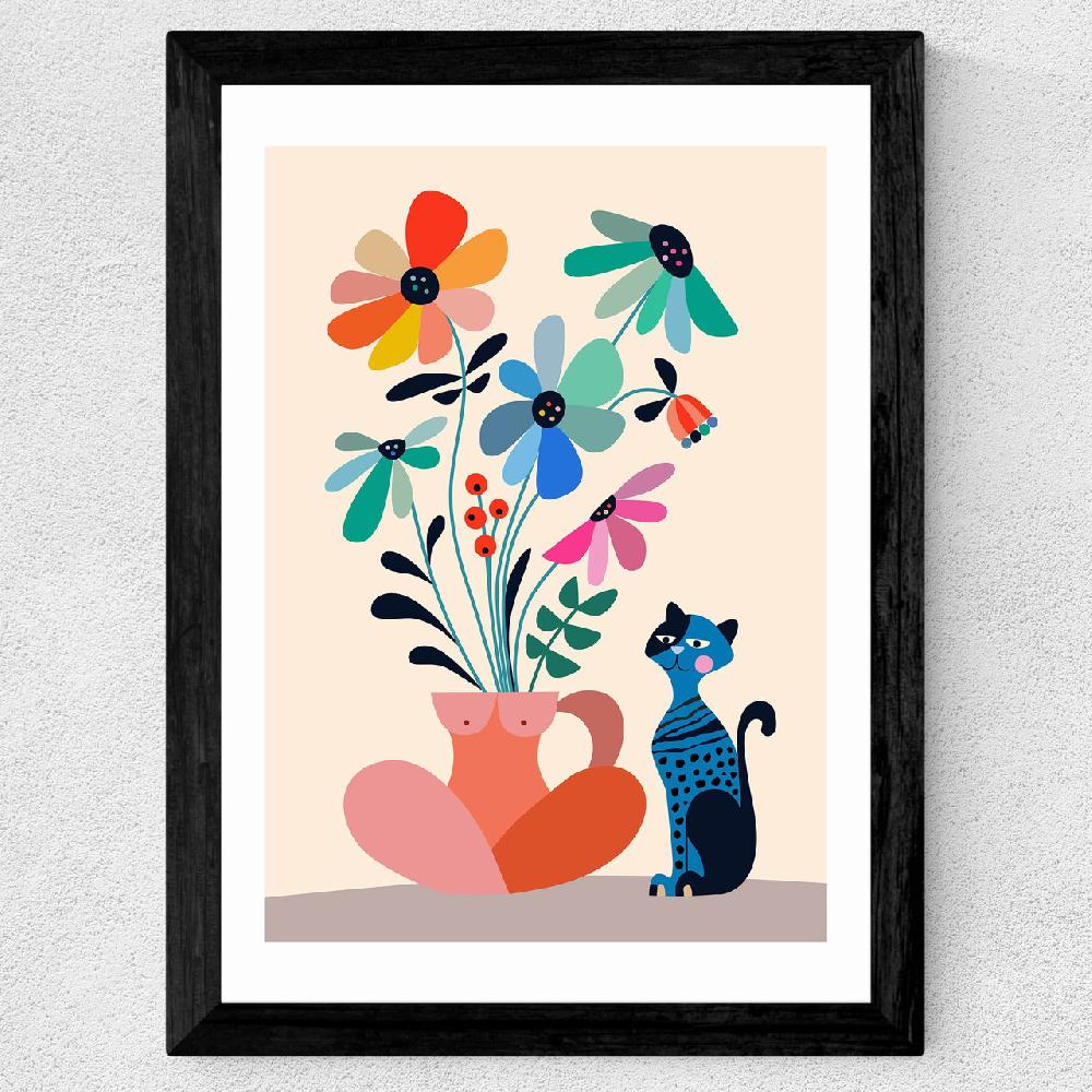 East End Prints Cat And Daisy