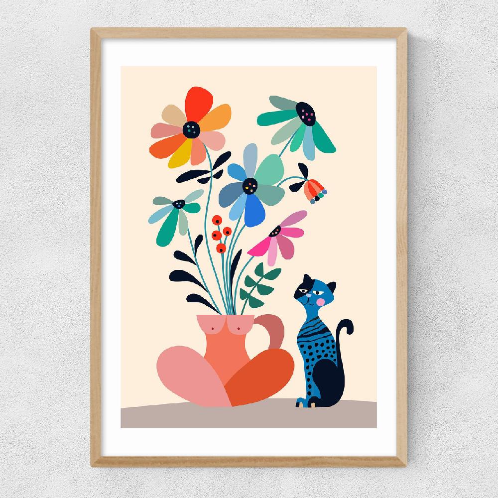 East End Prints Cat And Daisy