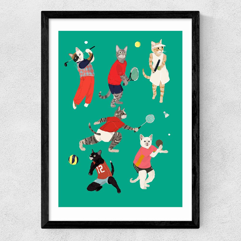 East End Prints Cat Ballsport