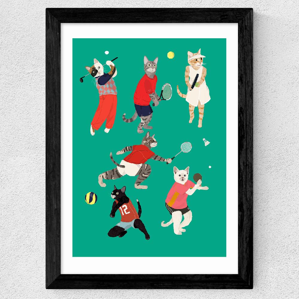East End Prints Cat Ballsport