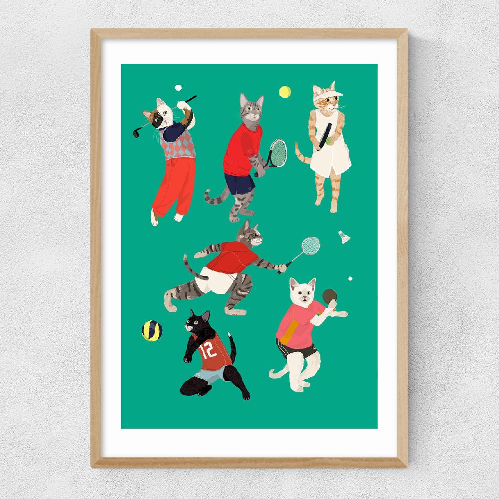 East End Prints Cat Ballsport