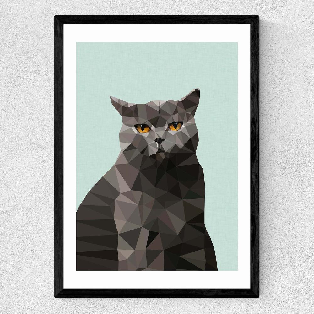 East End Prints Cat British Blue