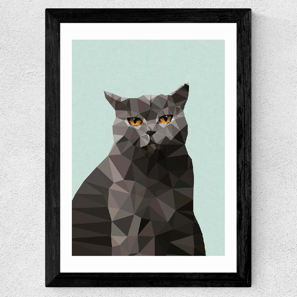 East End Prints Cat British Blue