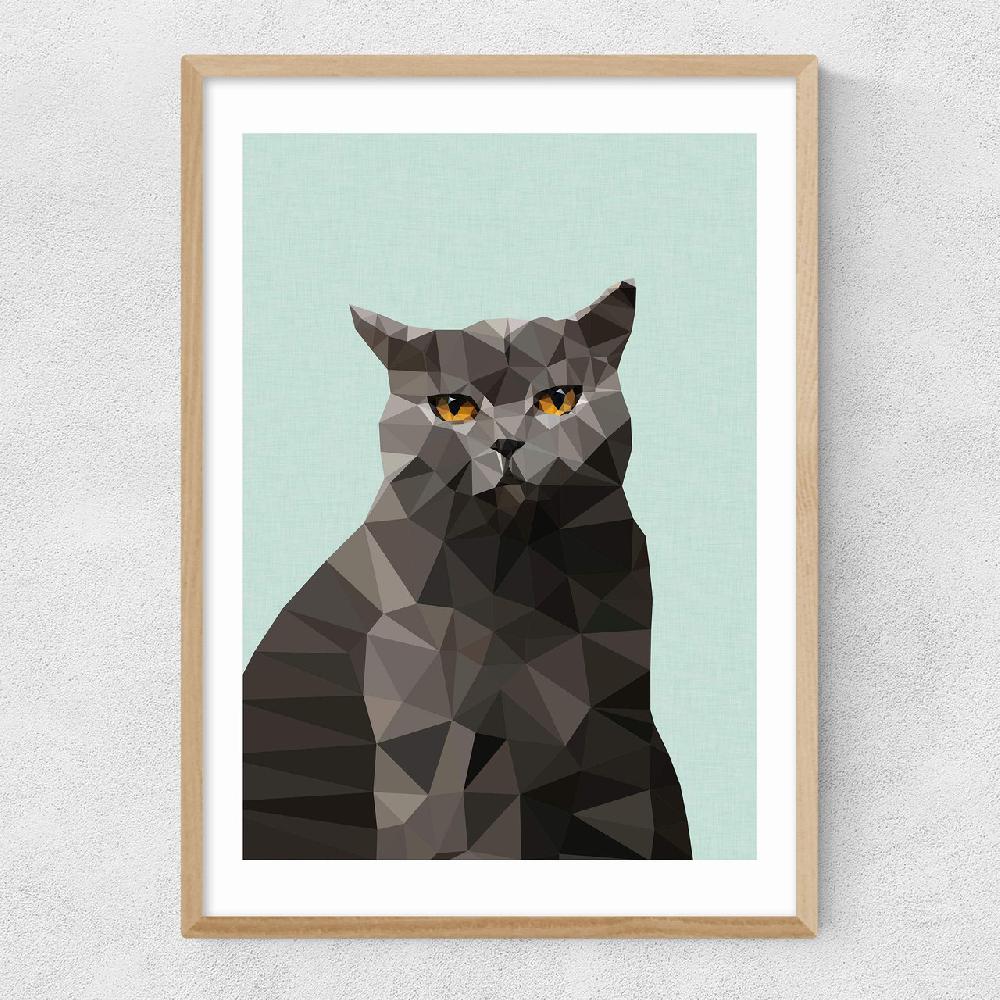East End Prints Cat British Blue