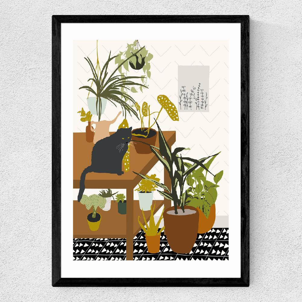 East End Prints Cat House Plants