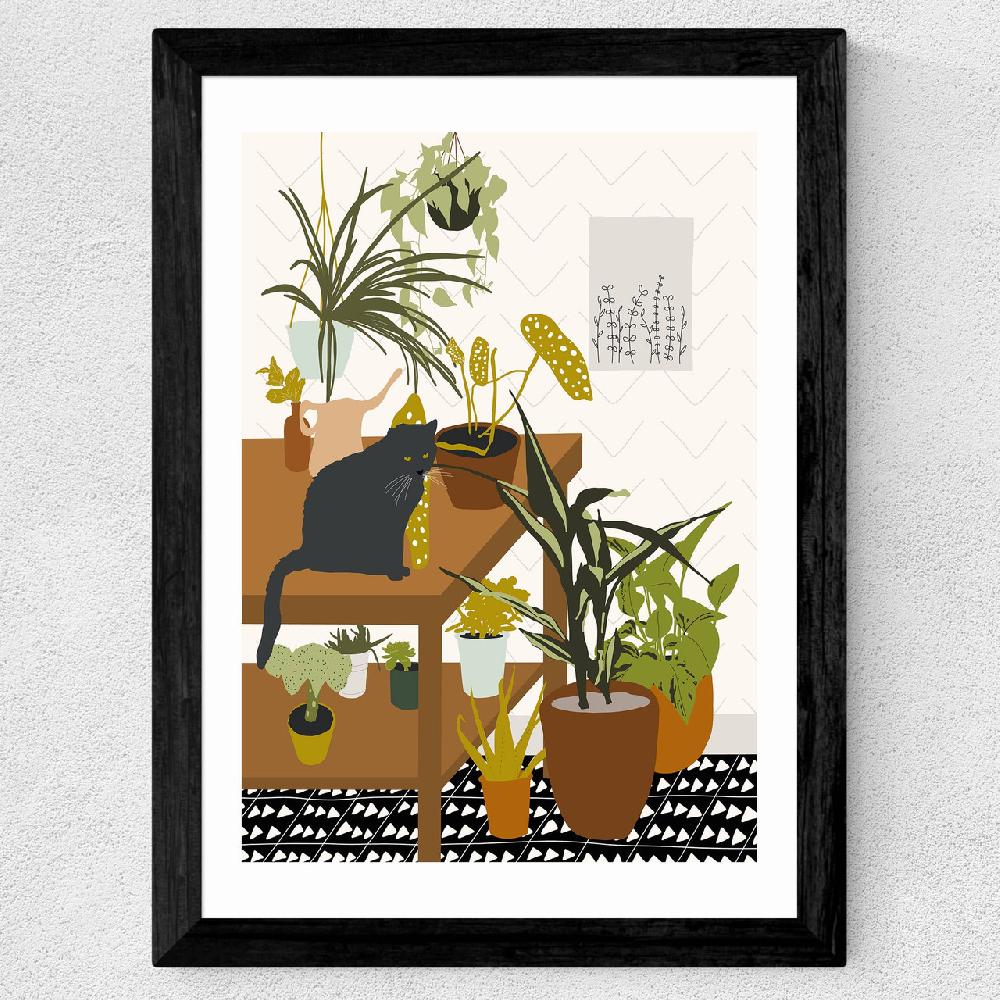 East End Prints Cat House Plants