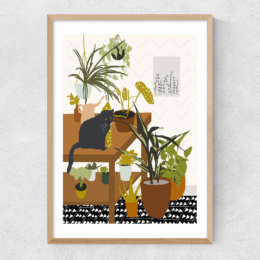 East End Prints Cat House Plants