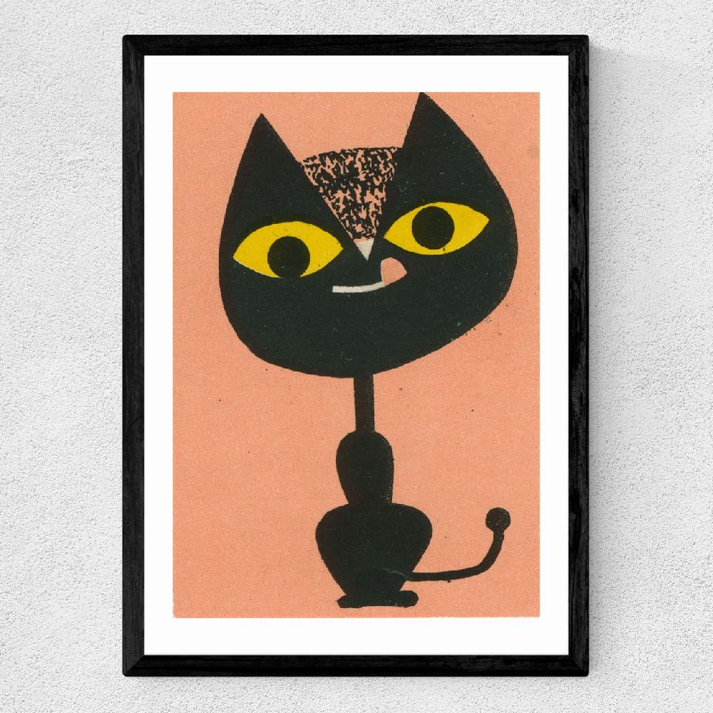 East End Prints Cat Matchbox Label