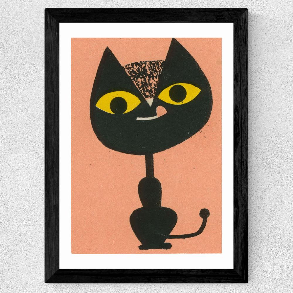 East End Prints Cat Matchbox Label