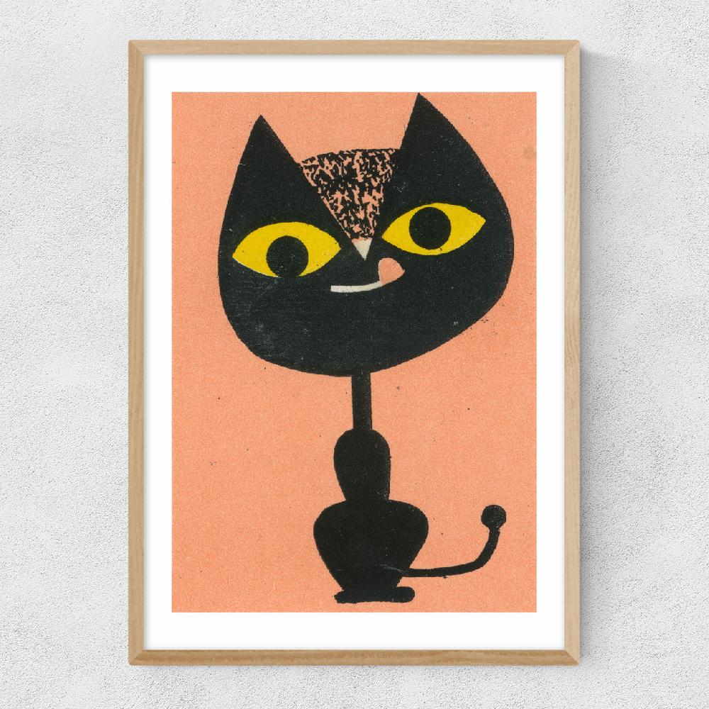 East End Prints Cat Matchbox Label