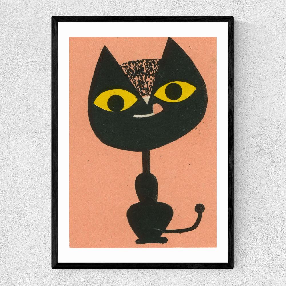 east end prints Cat Matchbox Label
