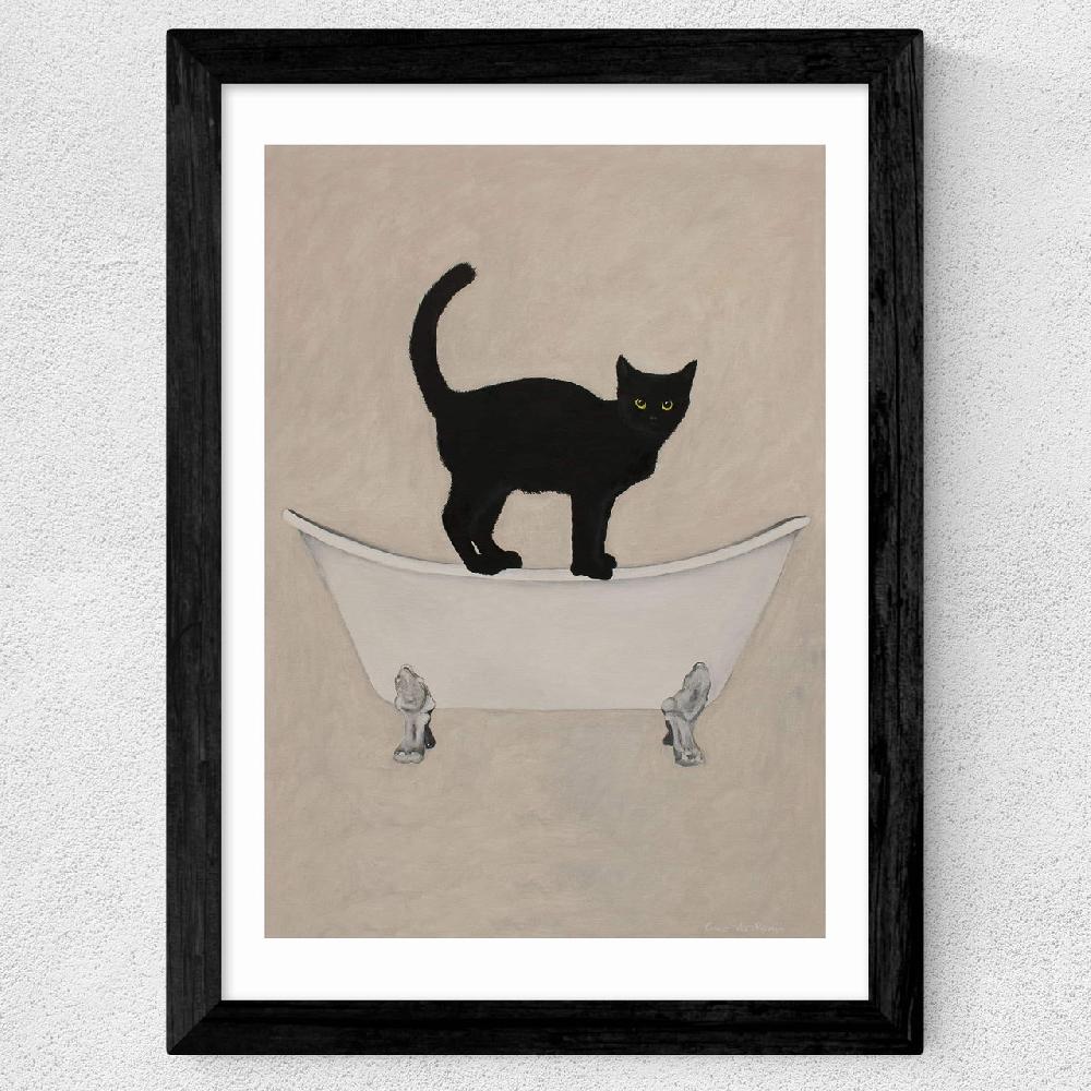 East End Prints Cat On Bathtub