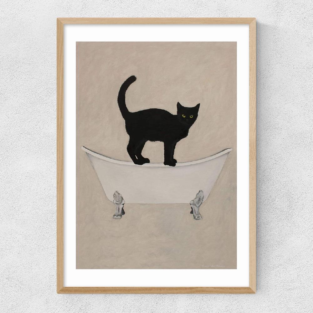 East End Prints Cat On Bathtub