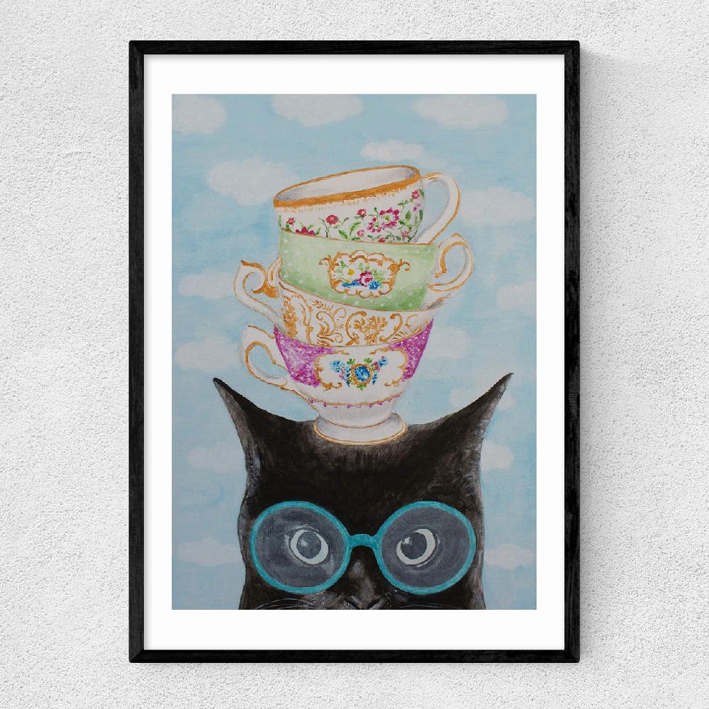 east end prints Cat With Cups