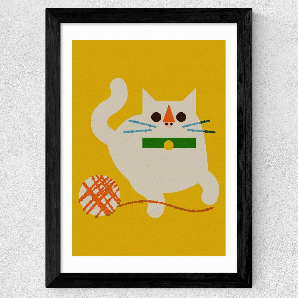 East End Prints Cat With Yarn