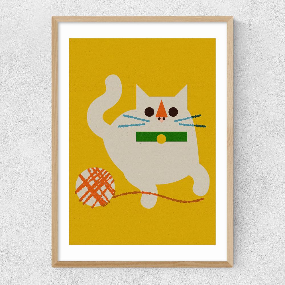 East End Prints Cat With Yarn
