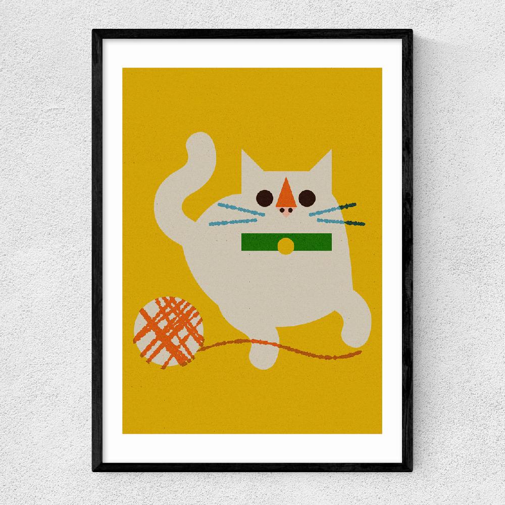 east end prints Cat With Yarn