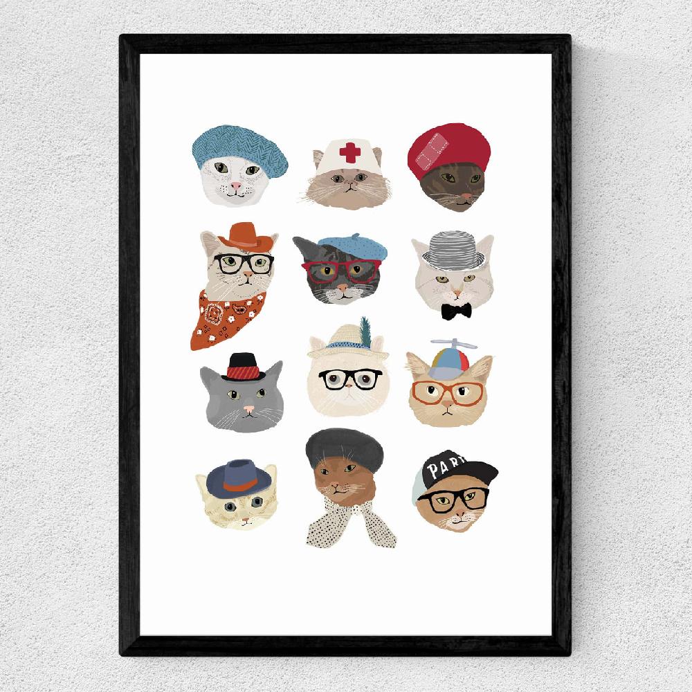 East End Prints Cats In Hats
