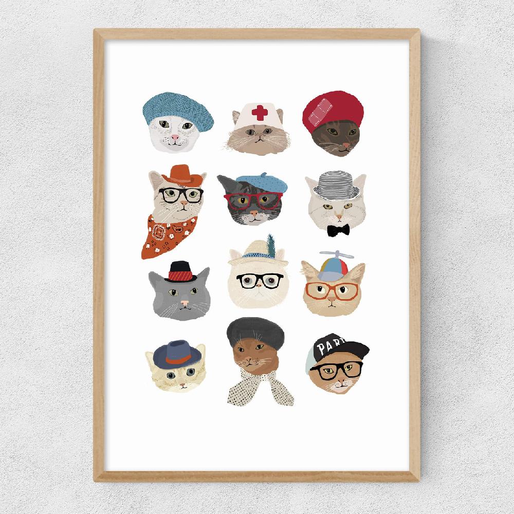 East End Prints Cats In Hats