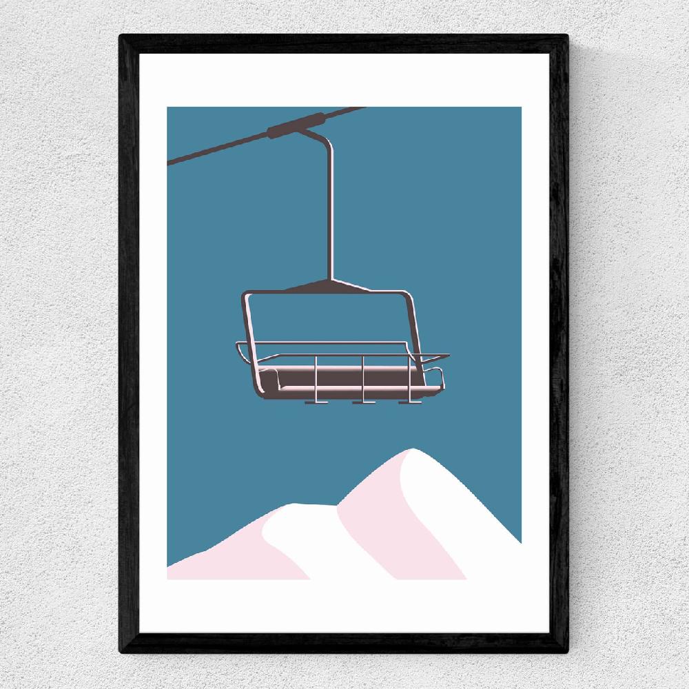 East End Prints Chair Lift & Mountains