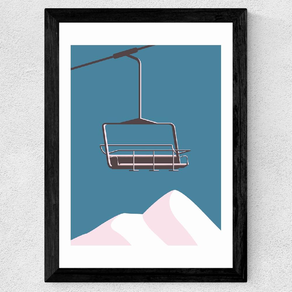 East End Prints Chair Lift & Mountains
