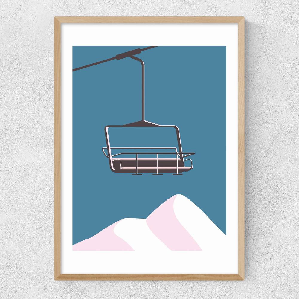 East End Prints Chair Lift & Mountains
