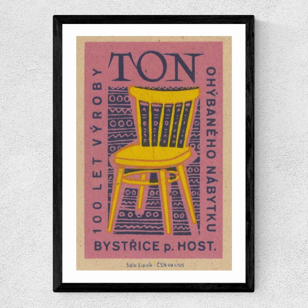 East End Prints Chair Matchbox Label