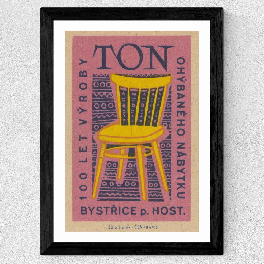 East End Prints Chair Matchbox Label
