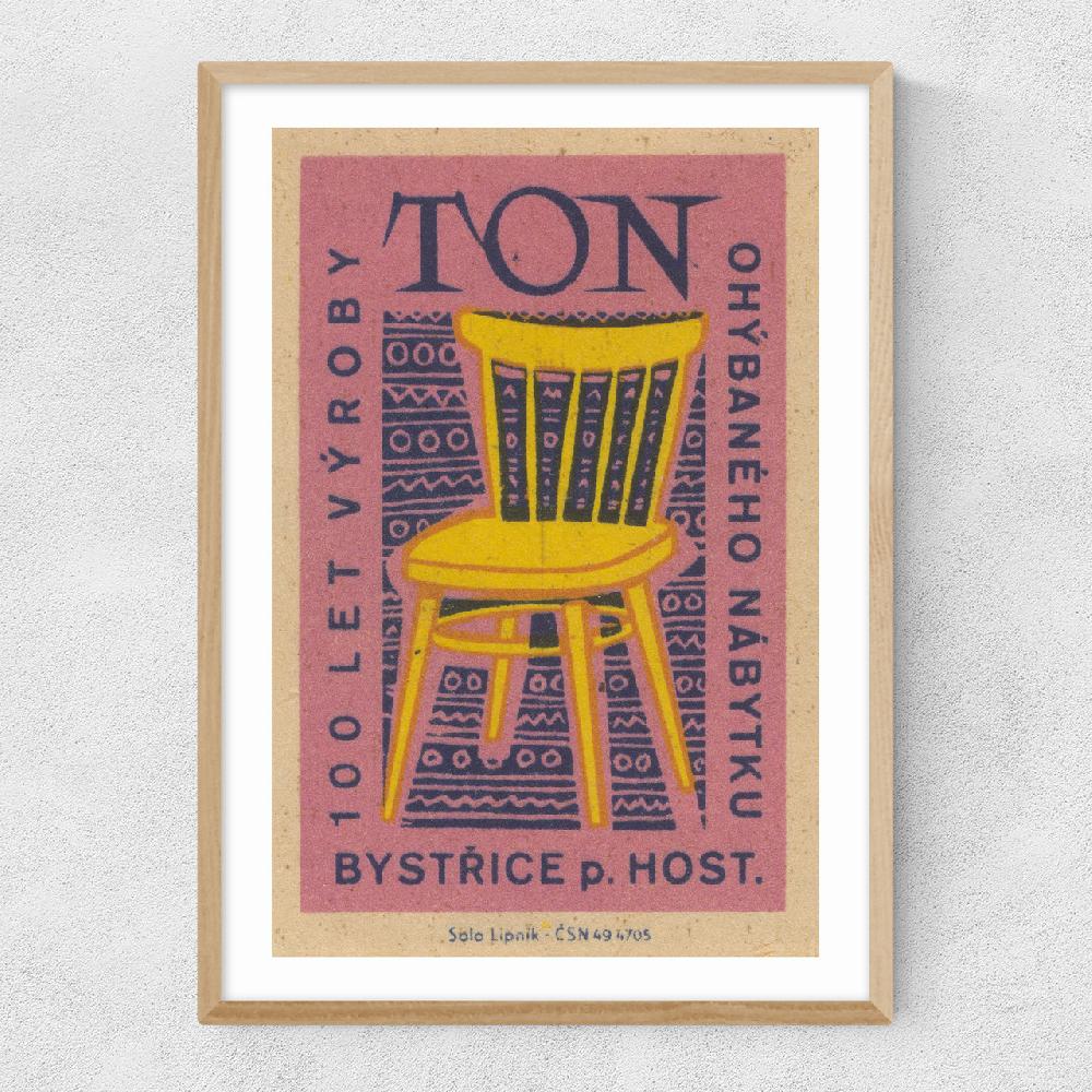 East End Prints Chair Matchbox Label