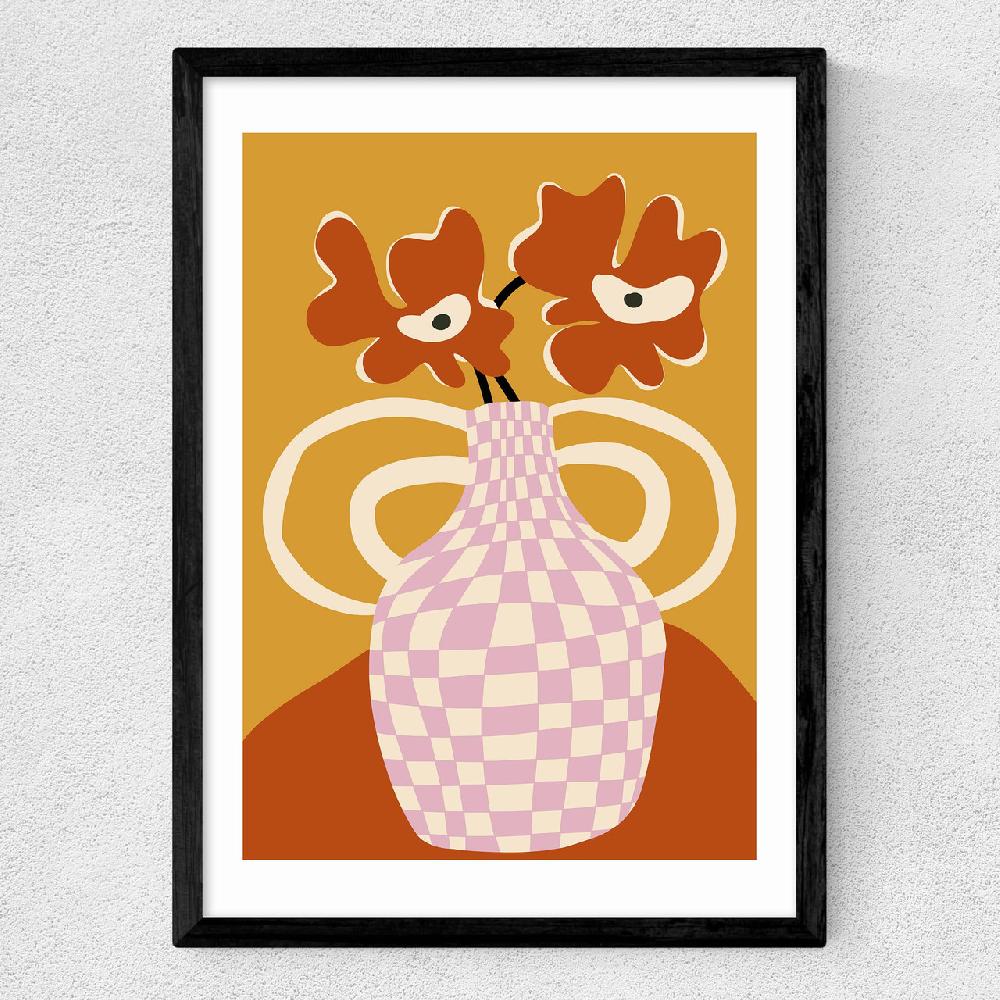 East End Prints Checkered Retro Flower Pot
