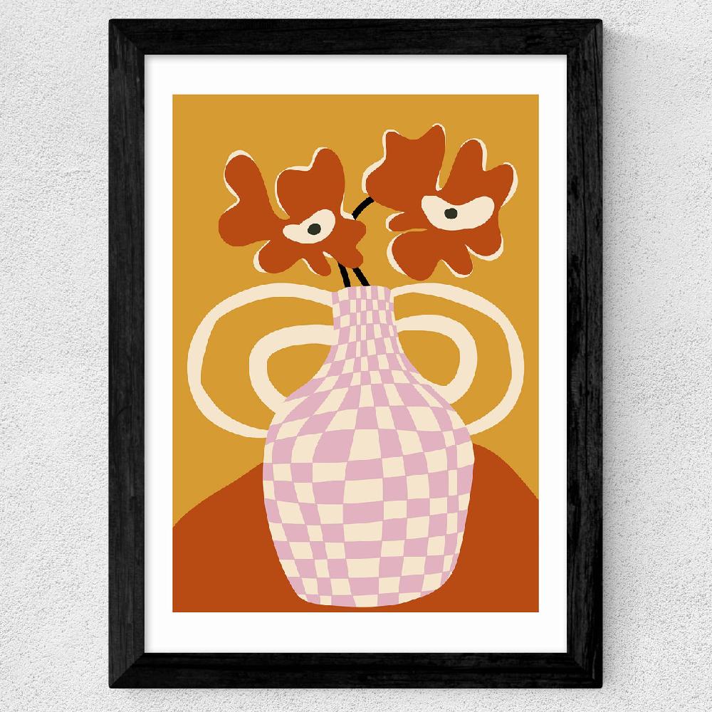 East End Prints Checkered Retro Flower Pot