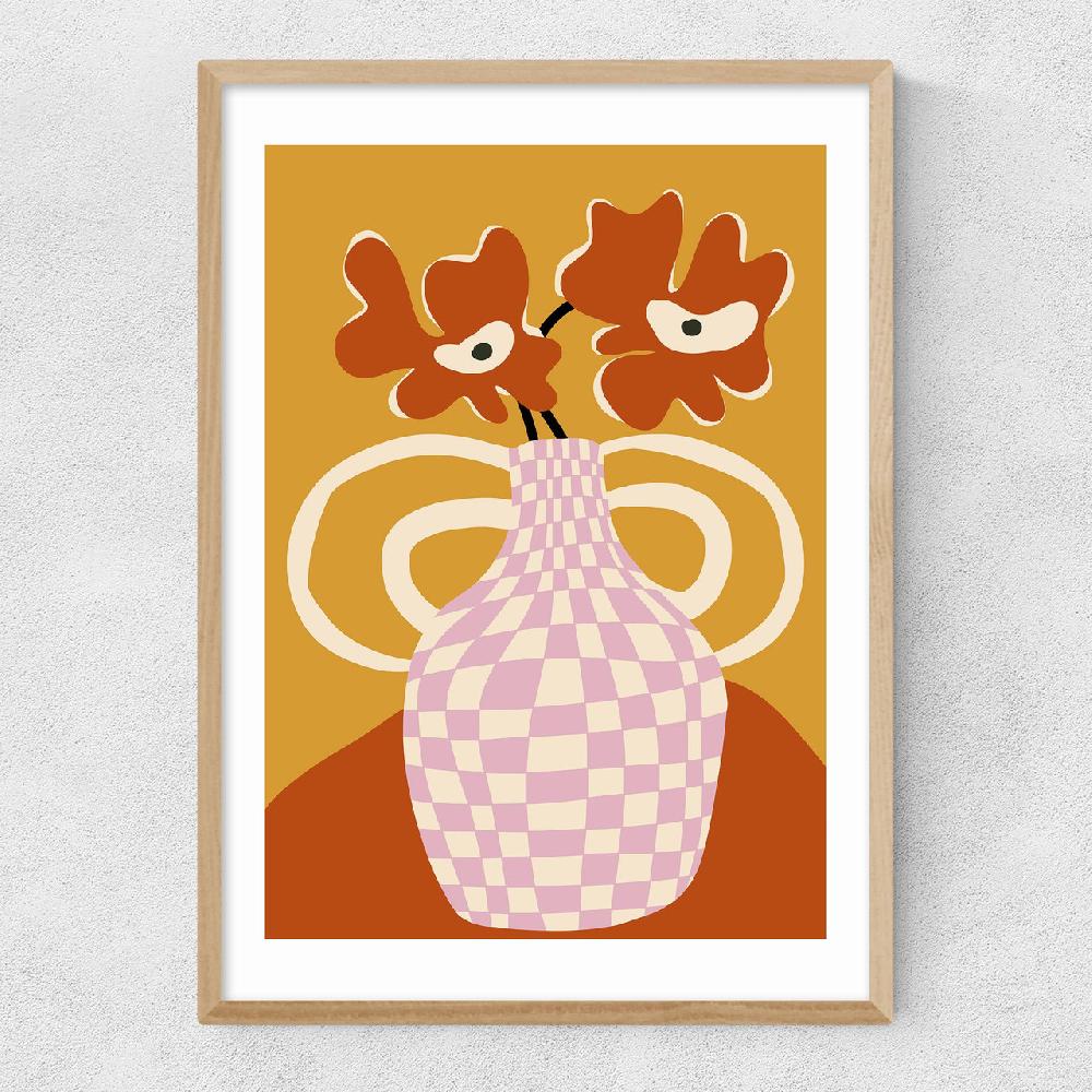 East End Prints Checkered Retro Flower Pot