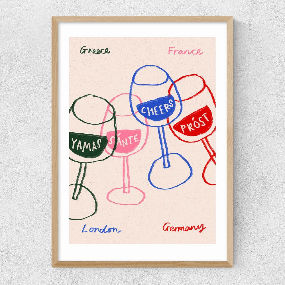 East End Prints Cheers Glasses