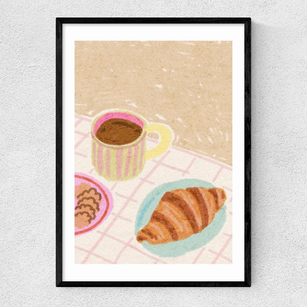 east end prints Coffee and Croissant Beige Blush
