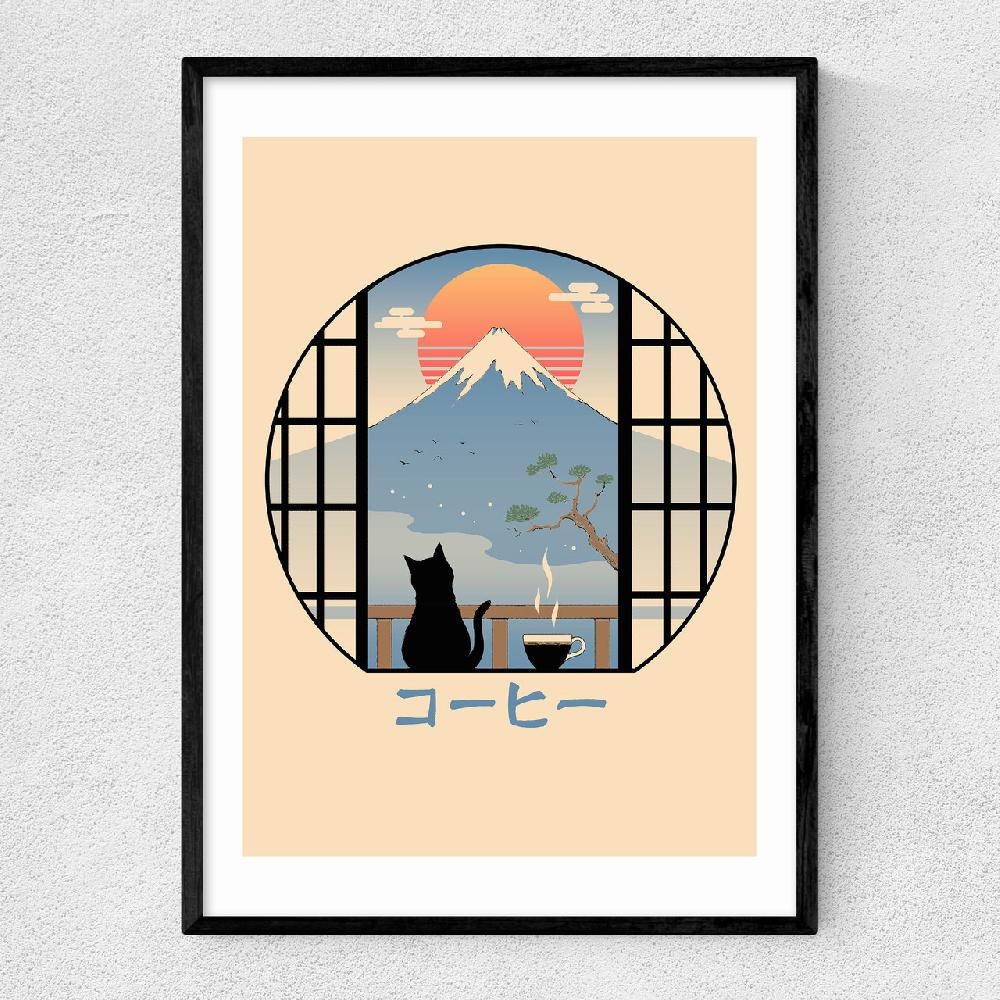 east end prints Coffee Cat in Mt Fuji