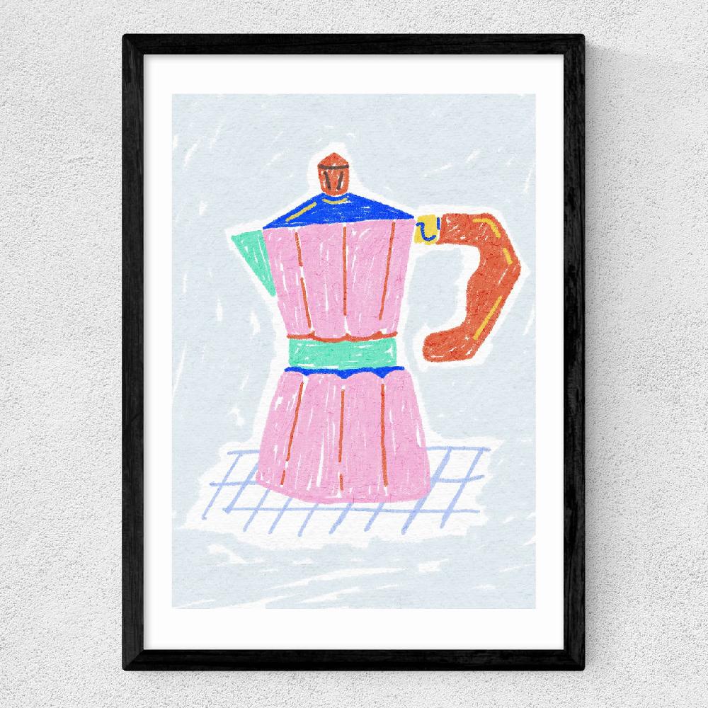 East End Prints Coffee Corner Moka Pot