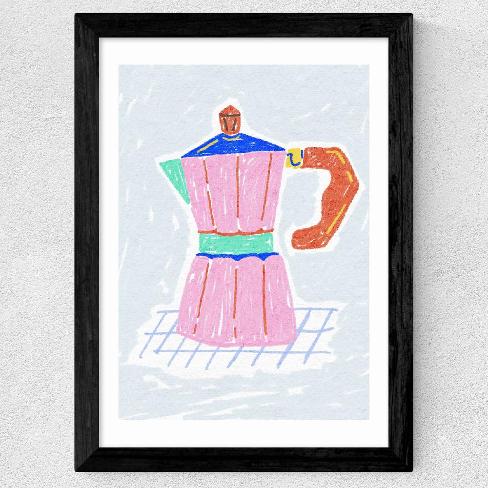 East End Prints Coffee Corner Moka Pot