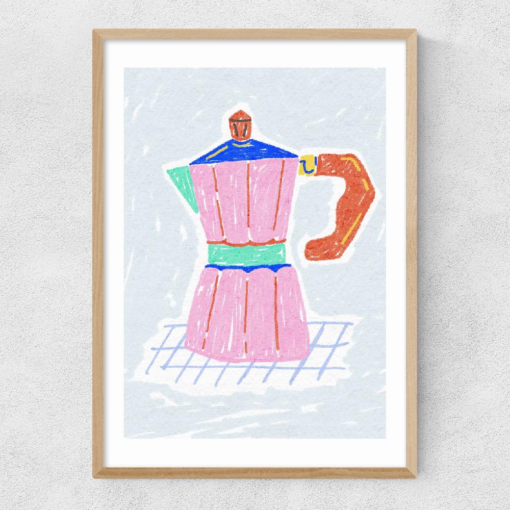 East End Prints Coffee Corner Moka Pot