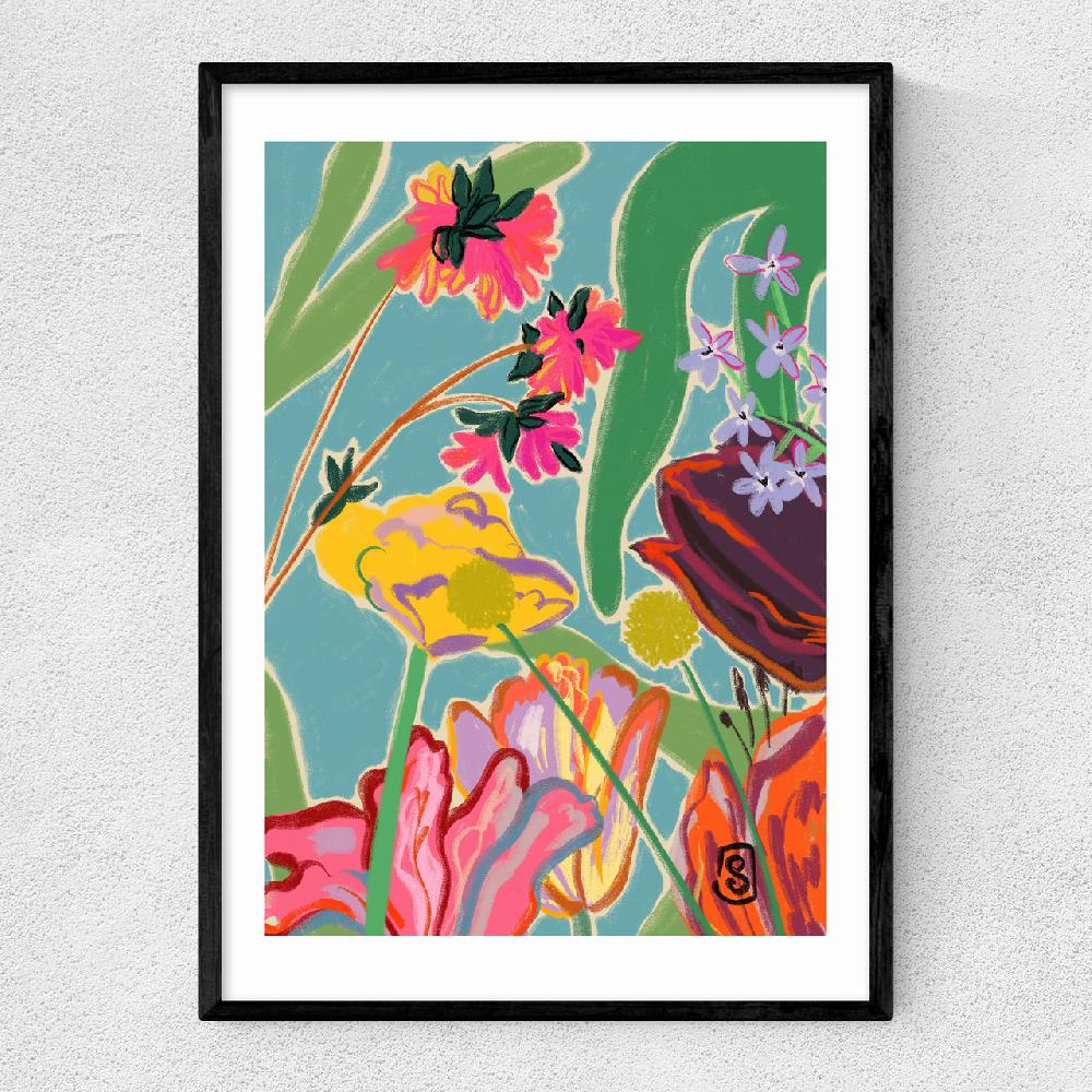 east end prints Colourful Flowers Meditation