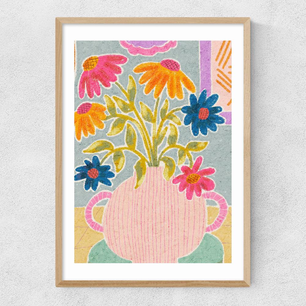 East End Prints Coneflowers In A Vase