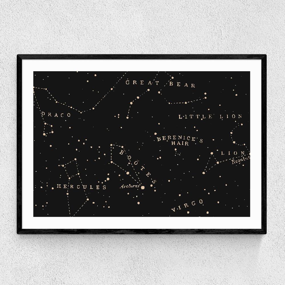 east end prints Constellation I Black by Aster