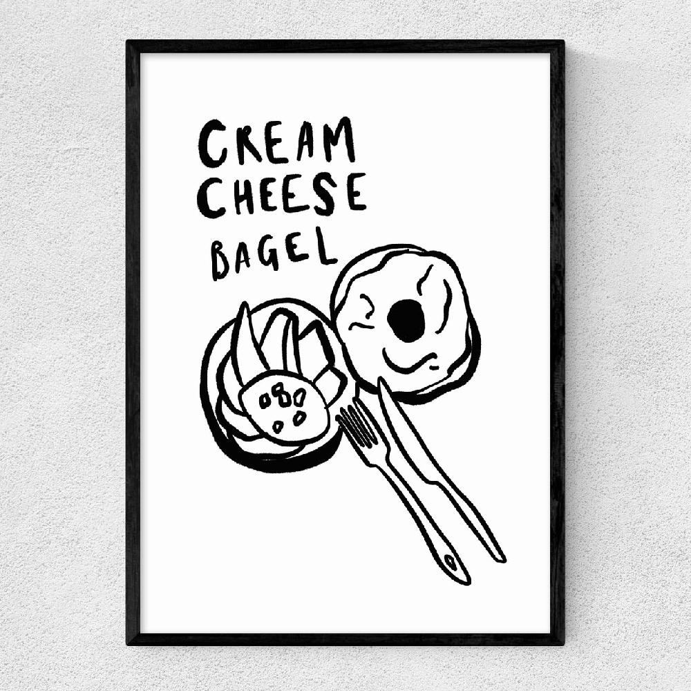 east end prints Cream Cheese Bagel