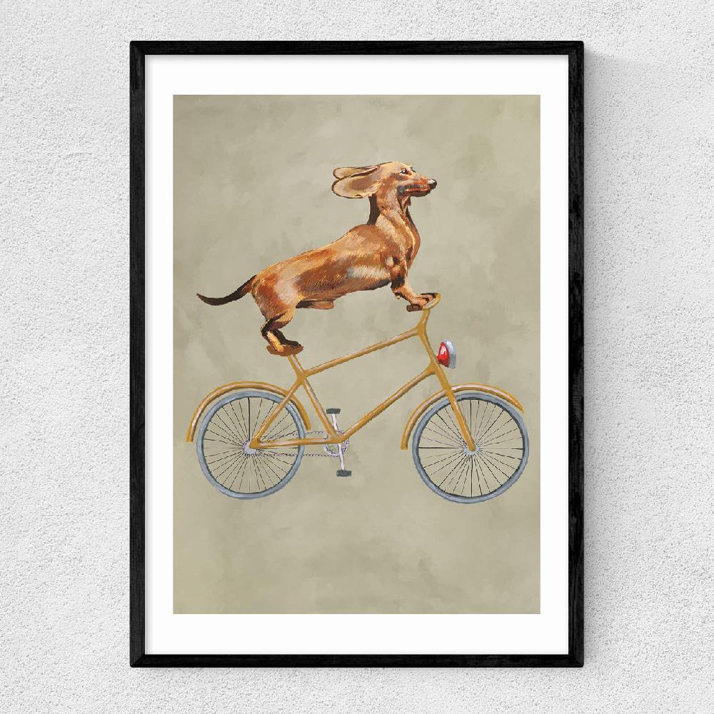 east end prints Dachshund On Bicycle
