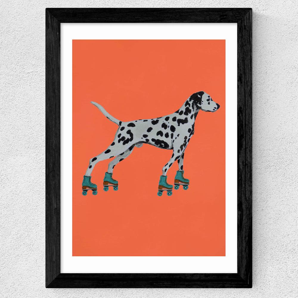 East End Prints Dalmatian With Rollerskates