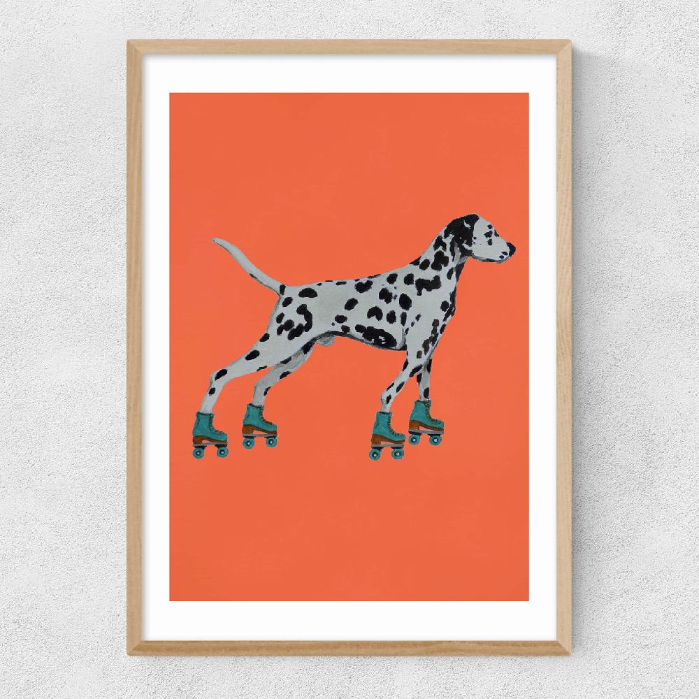 East End Prints Dalmatian With Rollerskates