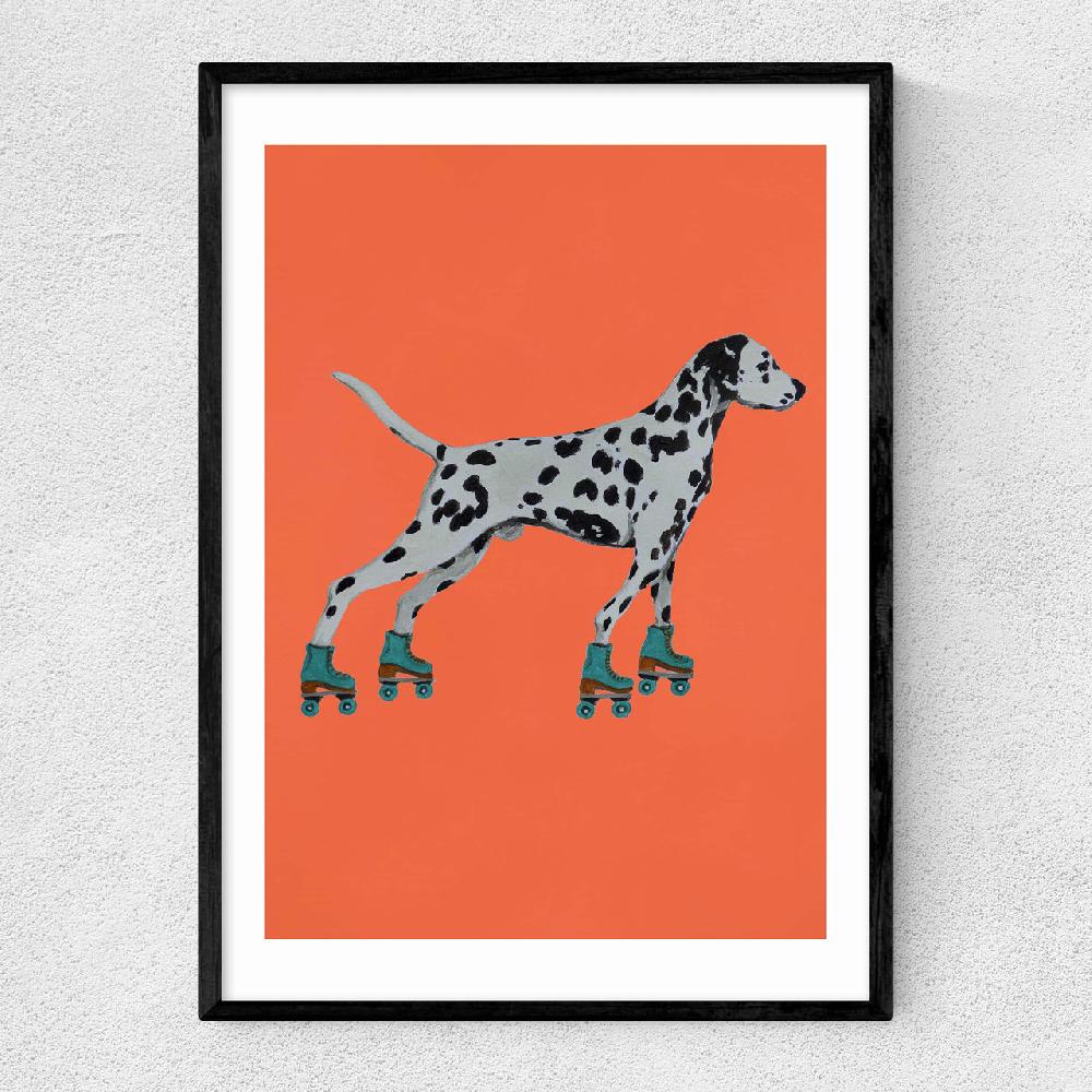 east end prints Dalmatian With Rollerskates