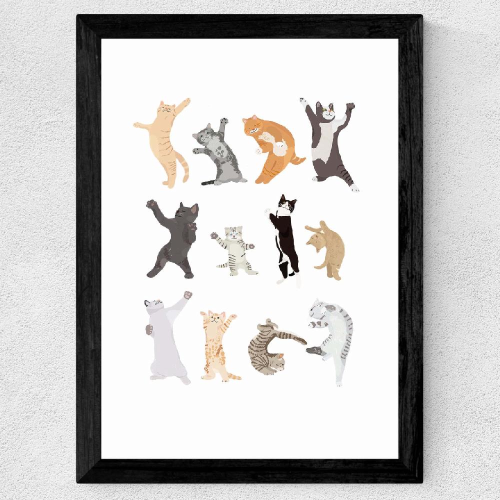East End Prints Dancing Cats