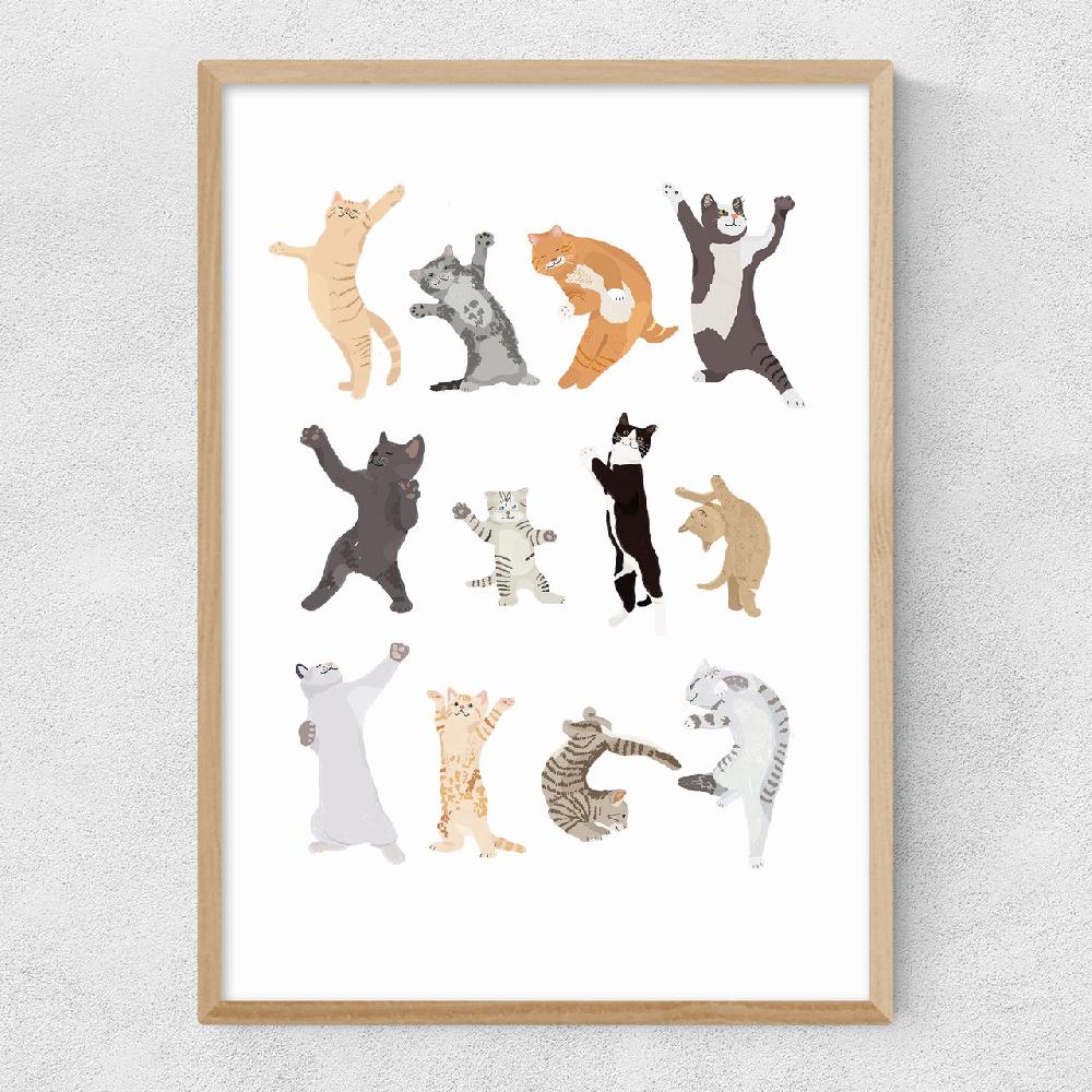 East End Prints Dancing Cats