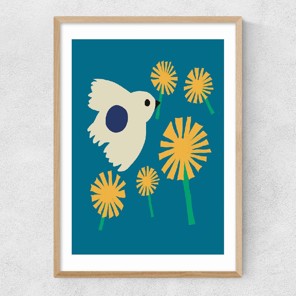 East End Prints Dandelion Bird