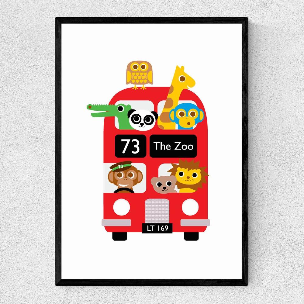 east end prints Dicky Bird - London Bus Zoo